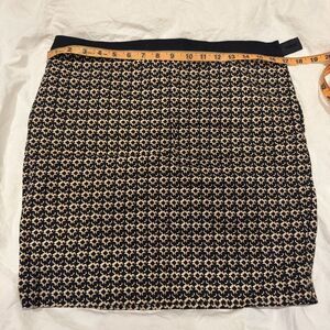 Cynthia Rowley Black and Cream Geometric Pencil Skirt